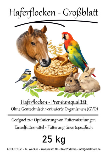 Haferflocken Großblatt 25 kg Papiersack