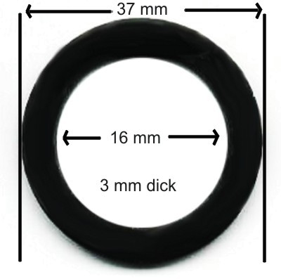 Flachdichtung, Gummidichtung 3 mm dick, 10 mm Kranz