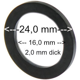 Flachdichtung 24 x 16 x 2 mm