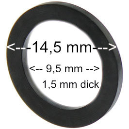 Flachdichtung 14,5 x 9,5 x 1,5 mm