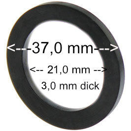 37 x 21 x 3 mm Flachdichtung , NBR SH 80°